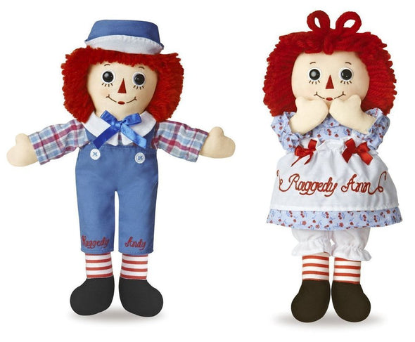 Bundle of 2 Aurora Dolls - 12'' Raggedy Ann and Raggedy Andy