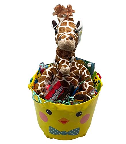 Pre-Made Easter Basket - Giraffe w/Baby Plush and Activity Book with Candy