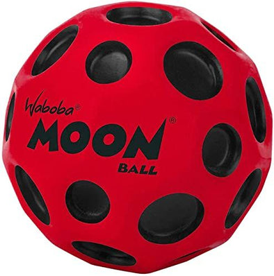 Waboba Moon Ball - Bounces Out of This World - Original Patented Design - Craters Make Pop Sounds - Easy to Grip - Color Red