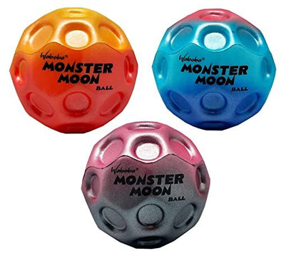 Waboba Monster Moon Ball - The New Larger Super Bouncing Ball - 3 Pack (Assorted Colors)