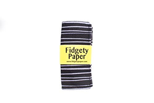 Pocket Fidgety Paper - Baby Paper - Great for Teething and Play - Black and Grey Stripes - Fidgety Paper