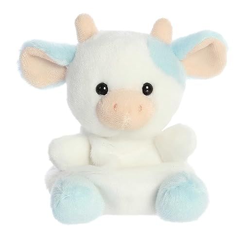 AuroraÂ® Adorable Palm Palsâ„¢ Skyla Blueberry Cowâ„¢ Stuffed Animal - Pocket-Sized Play - Collectable Fun - Blue 5 Inches