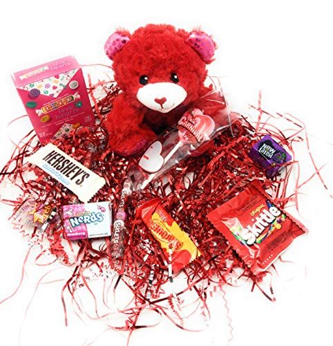 Valentines Day Candy and Bear Gift Set (Red)