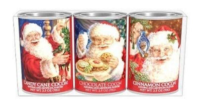 McSteven's Santa Hot Cocoa Collection Gift Set - Candy Cane Cocoa, Chocolate Cocoa & Cinnamon Cocoa, 3-2.5 Oz Tins