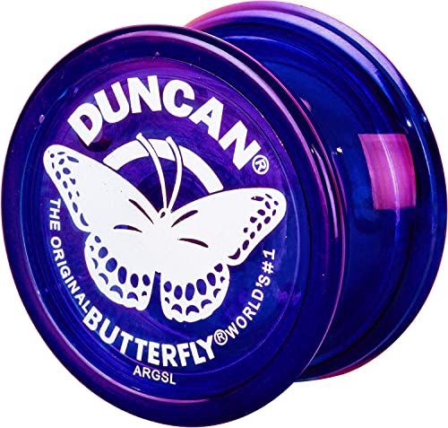 Duncan Toys Butterfly Yo-Yo, Beginner Yo-Yo with String, Steel Axle and Plastic Body, Purple