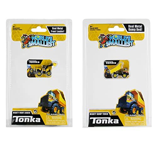 Worlds Smallest Tonka Set Bundle of 2 Front Loader and Dump Truck