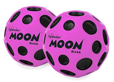 Waboba Moon Ball - Bounces Out of This World - Original Patented Design - Craters Make Pop Sounds - Pink (2 Pack)