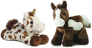 Aurora World Mini Flopsie Plush Horses 8 Paint & Gypsy, 8 In