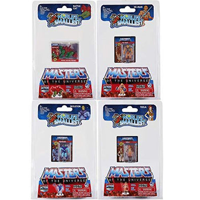 Worlds Smallest Masters of The Universe Bundle Set of 4 Mini Figures - He-Man - Skeletor - Teela - Battle Cat