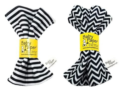 Baby Paper Original Crinkle Sensory Toy | Black and White Stripe and Zig Zag 2-Pack | Crinkle Paper for Babies | Sensory Baby Toys