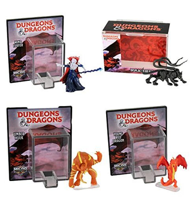 Worldâ€™s Smallest Dungeons and Dragons Micro Action Figures - 4 Pack Bundle (Mind Flayer, Umbarhulk, Displacer Beast, Red Dragon)