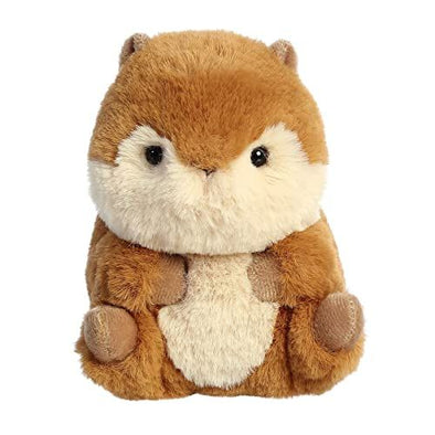 AuroraÂ® Round Rolly Petâ„¢ Romper Chipmunkâ„¢ Stuffed Animal - Adorable Companions - On-The-Go Fun - Brown 5 Inches