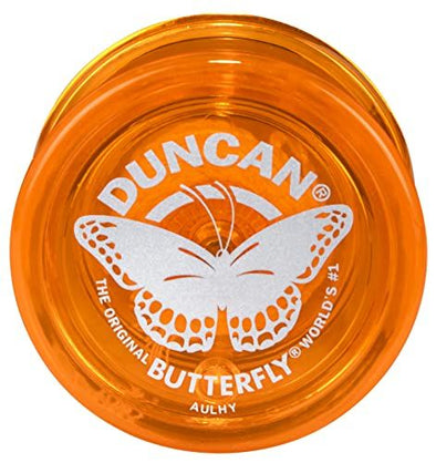 Duncan Toys Butterfly Yo Yo Beginner Yo Yo with String Steel Axle and Plastic Body Orange