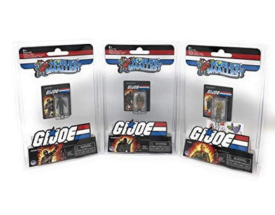 World's Smallest GI Joe Bundle Set of 3 Mini Figures - First Sergeant Duke - Machine Gunner Roadblock - Commando Snake Eyes