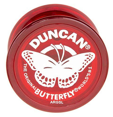 Duncan Toys Butterfly Yo-Yo, Beginner Yo-Yo with String, Steel Axle and Plastic Body, Red