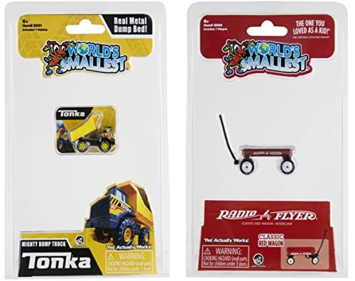 Worlds Smallest World's Tonka Dump Truck and Radio Flyer Red Wagon Set of 2