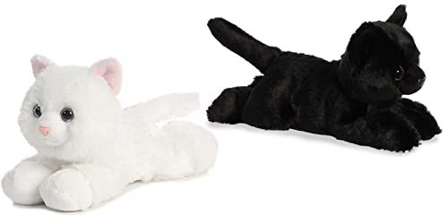 Aurora - Mini Flopsie - 8" Inch Sugar Too White Cat & Twilight Black Cat (Two Pack)