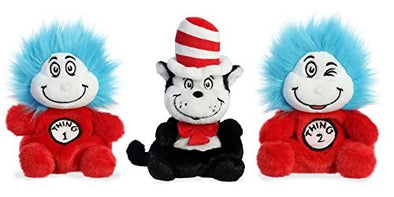 Aurora Palm Pals Bundle - Cat in The Hat , Thing 1, and Thing 2 (Plush 3-Pack)