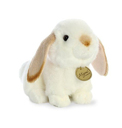 Aurora - Miyoni - 8" Lop Eared Rabbit with Tan Ears, White and Tan