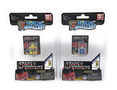 World's Smallest Transformers Bundle Set of 2 Mini Figures - Optimus Prime - Bumblebee