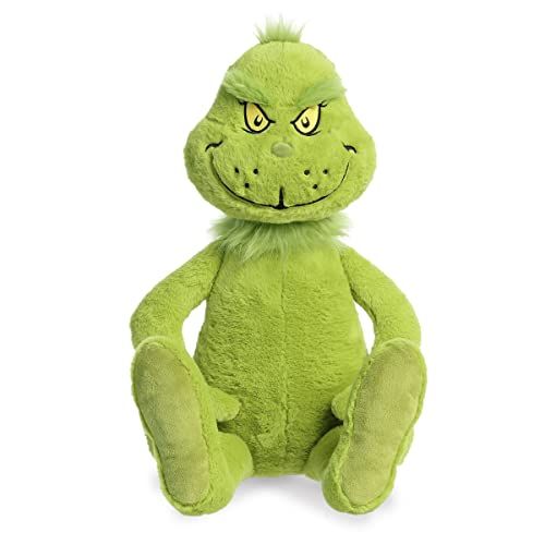 AuroraÂ® Whimsical Dr. Seussâ„¢ Jumbo Grinch Stuffed Animal - Magical Storytelling - Literary Inspiration - Green 33 Inches