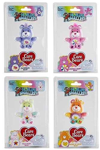 Worlds Smallest Care Bears Series 4 Bundle Set of 4 - Work of Heart Bear - Daydream Bear - True Heart Bear - Hopeful Heart Bear