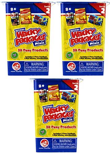 World's Smallest Wacky Packages Minis Series 2 LOT of 3 Mystery Packs