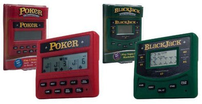 Trademark Global Electronic Handheld 5 in 1 Poker and Las Vegas Style BlackJack Game Bundle