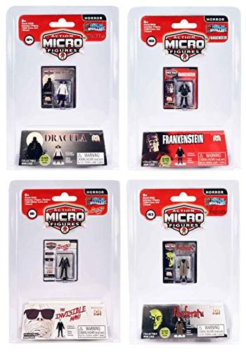 Worlds Smallest Mego Horror Micro Action Figures â€“ (Bundle of 4)