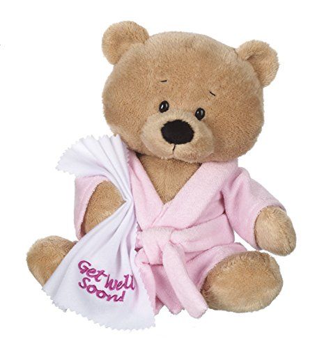 Ganz 10.5" Get Well Teddy with Pink Robe Plush