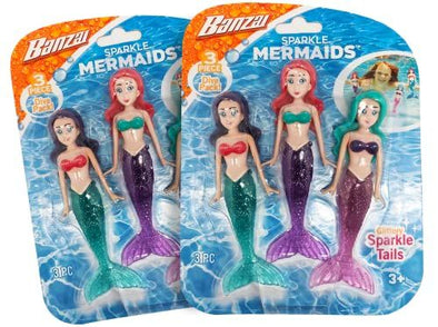 Funstuff Banzai Piece Magical Shimmering Glitter Mermaids - 2 Pack