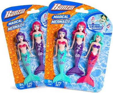 Funstuff Funstuff Banzai Magical Dive Mermaid 2-Pack | Summer Pool and Water Dive Toys