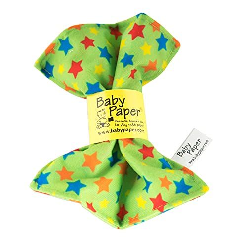 Baby Paper - Crinkly Baby Toy - Green with Stars