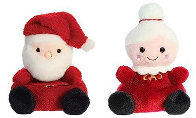 Aurora 5" Holiday Palm Pals Santa Claus and Mrs. Claus - Set of 2